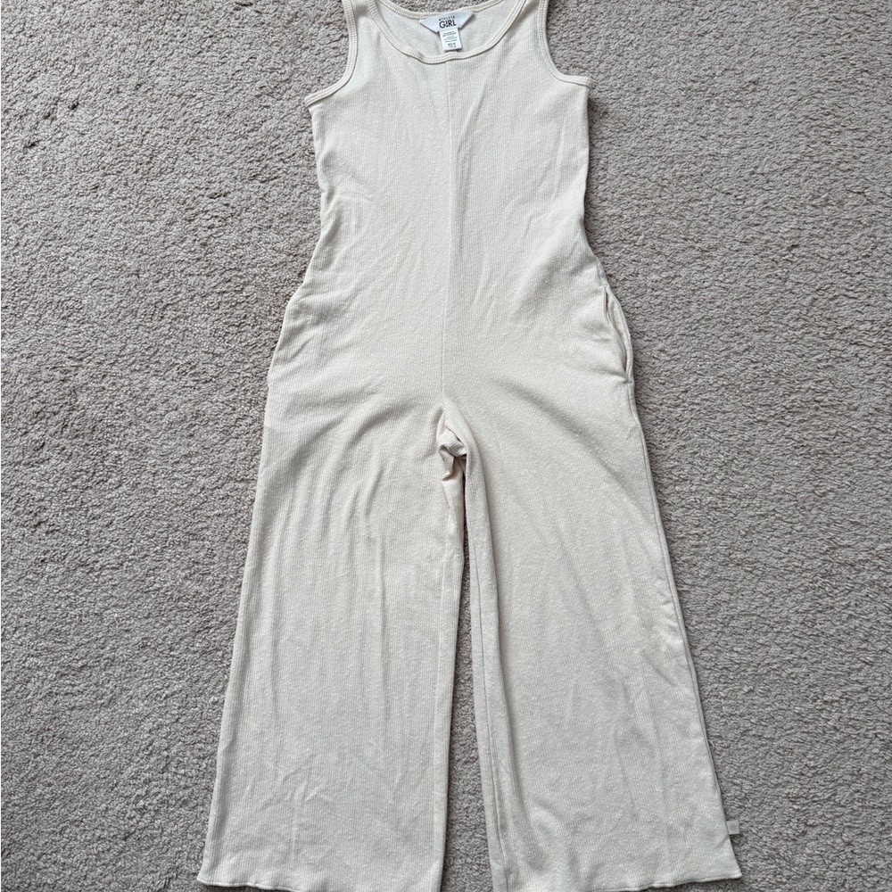 Athleta Girls Cream Sleeveless Jumpsuit